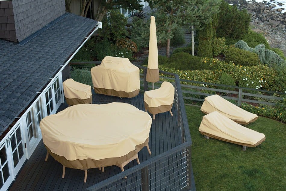 Patio Table Covers With Umbrella Hole, Veranda Large Round Patio Set Cover With Umbrella Hole
