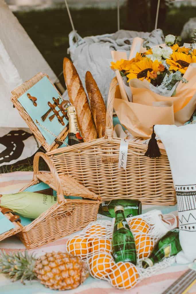 picnic basket full