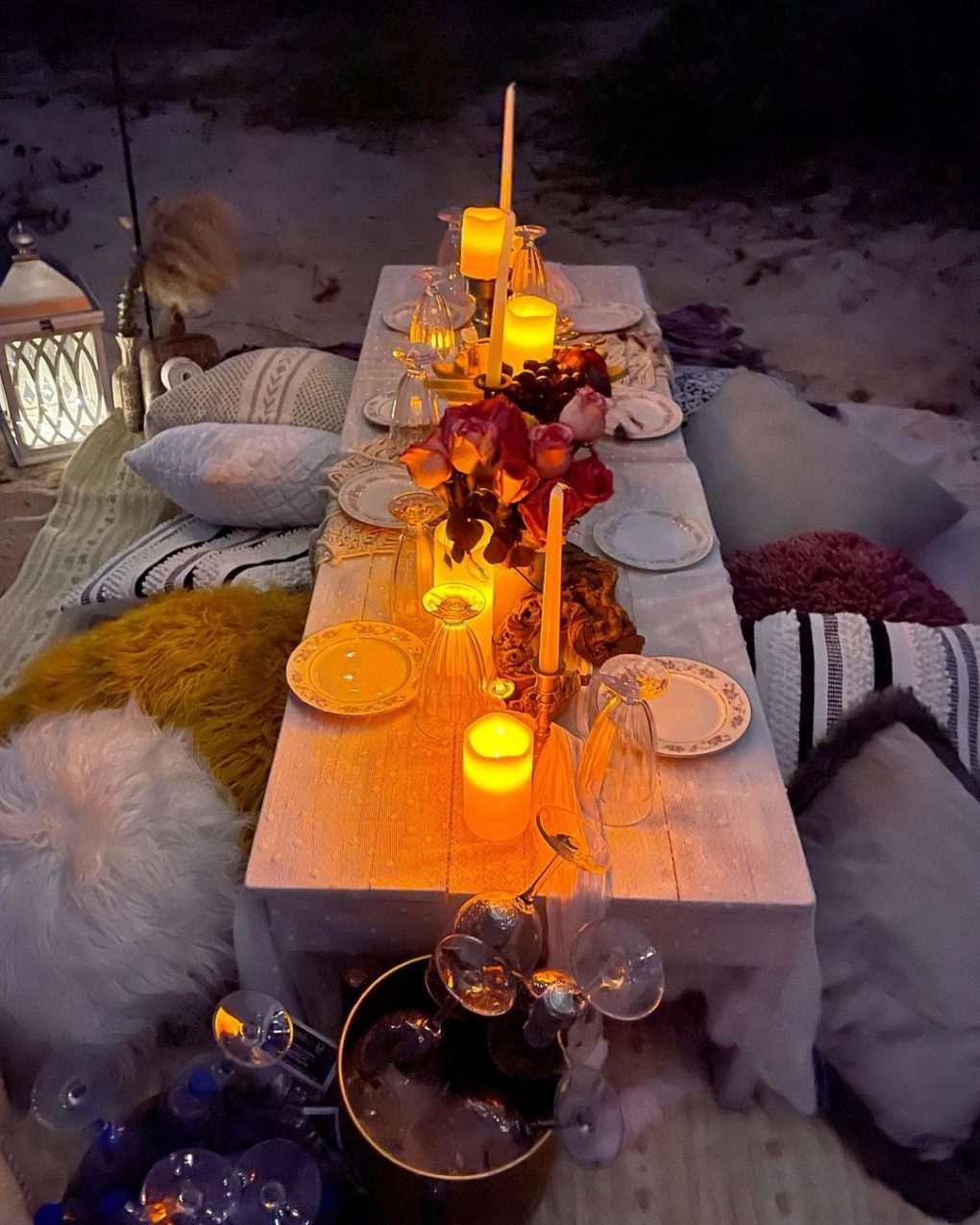 Romantic Picnic With Candles