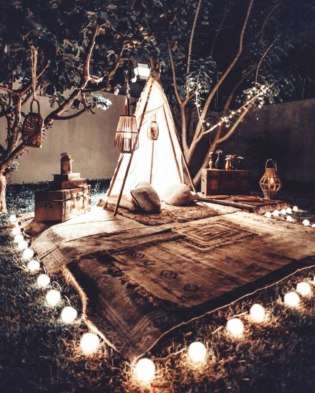 Romantic Picnic With Candles