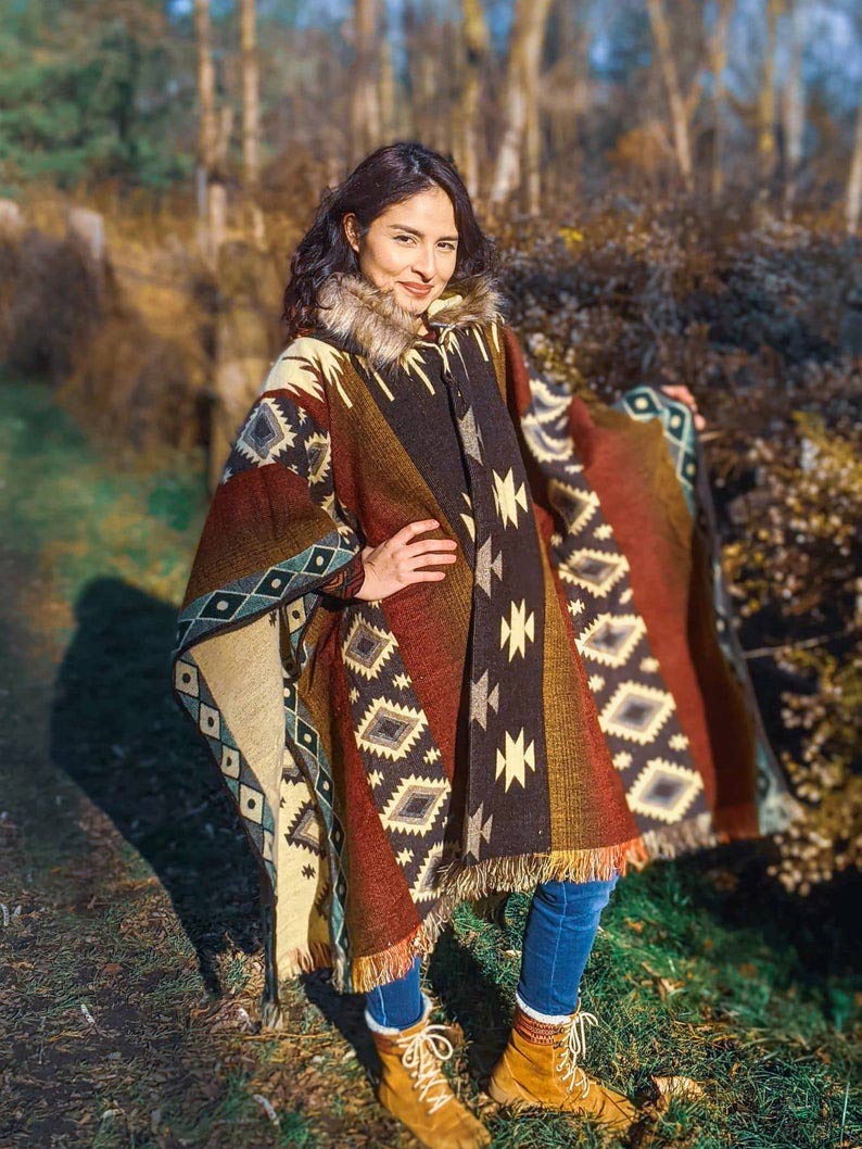 warm poncho to wear at night picnic