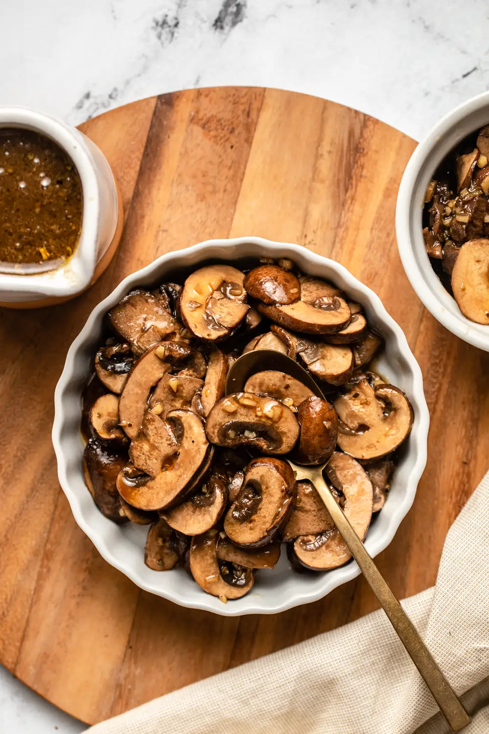 marinated balsamic mushrooms for picnic