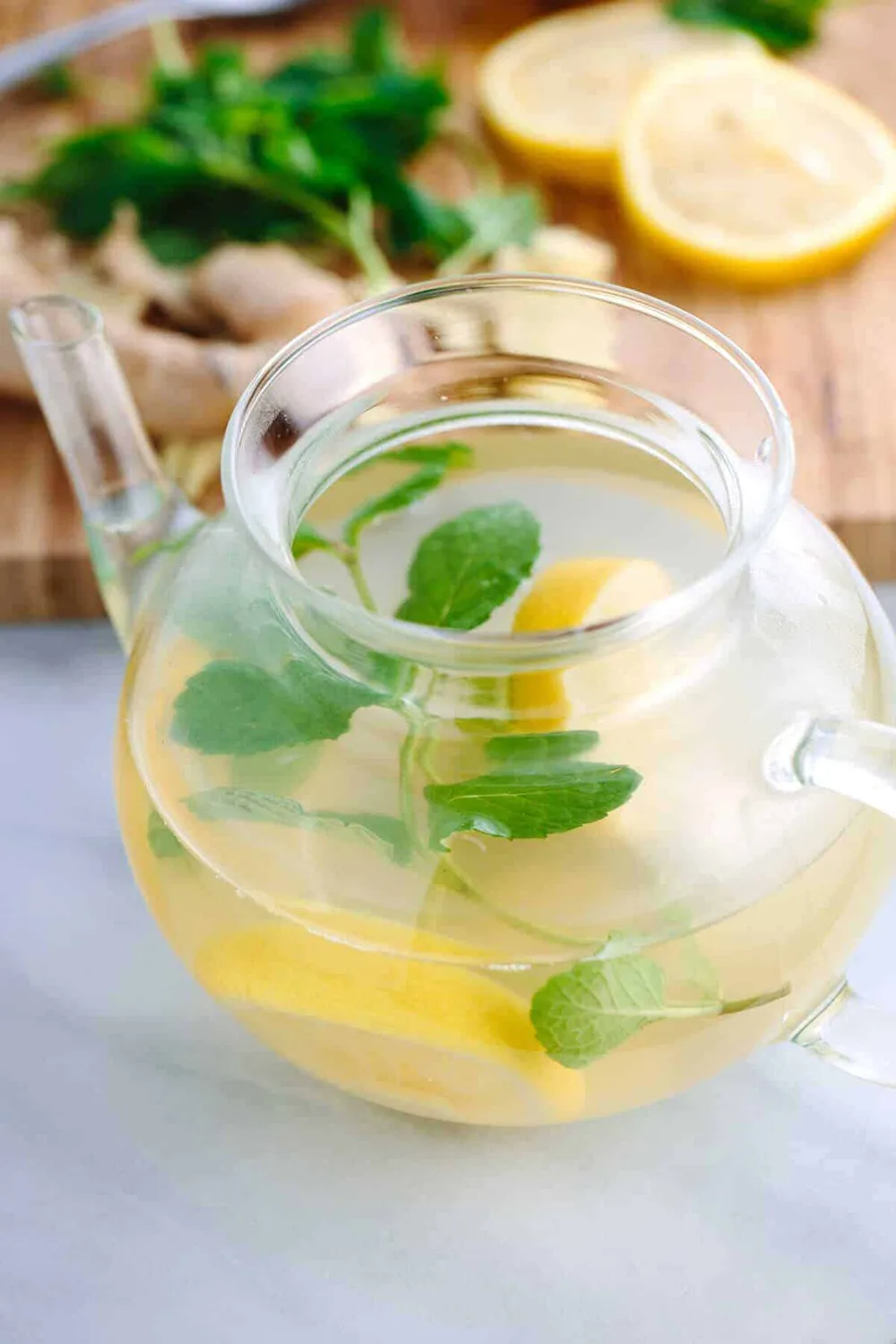 ginger root tea lemon mint