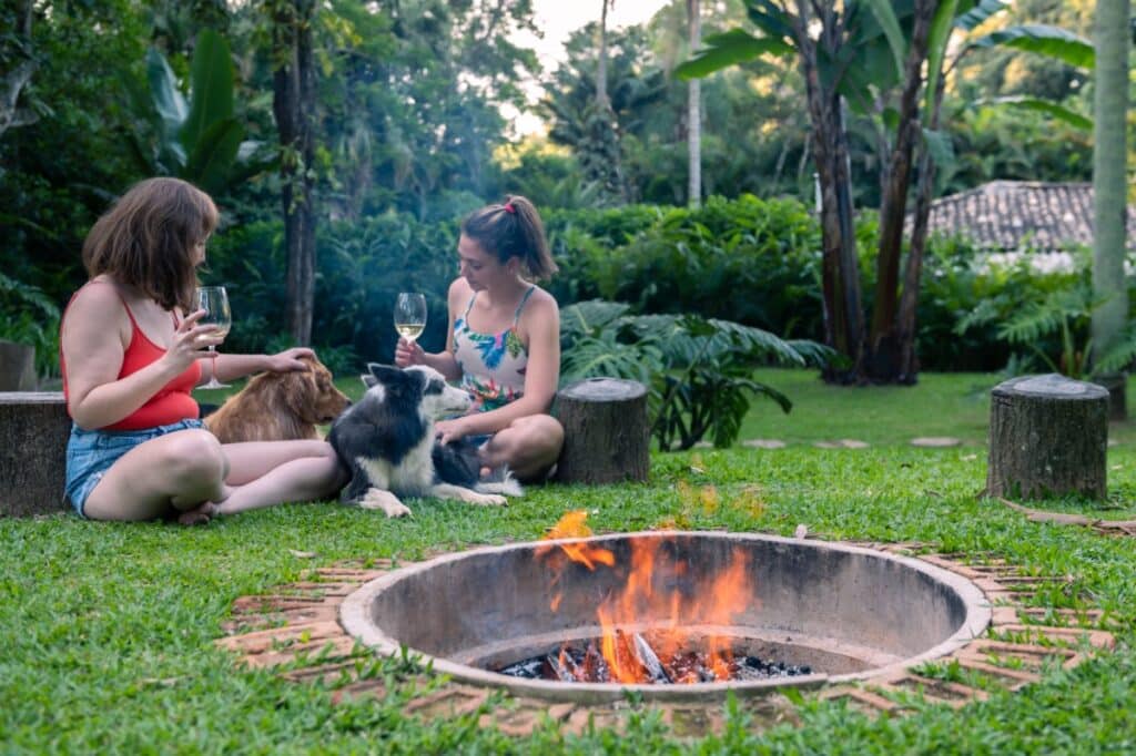 how far should a firepit be from the house