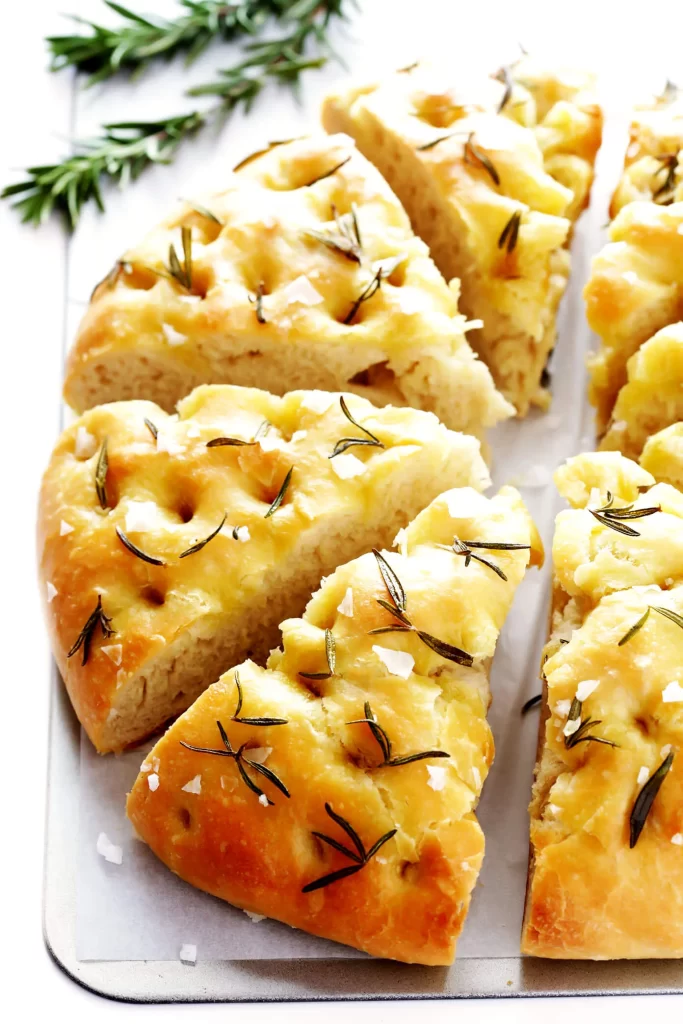 rosemary foccacia bread for breakfast picnic