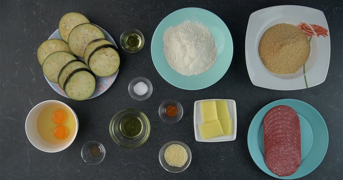 ingredients to make a Baked Eggplant Sandwich