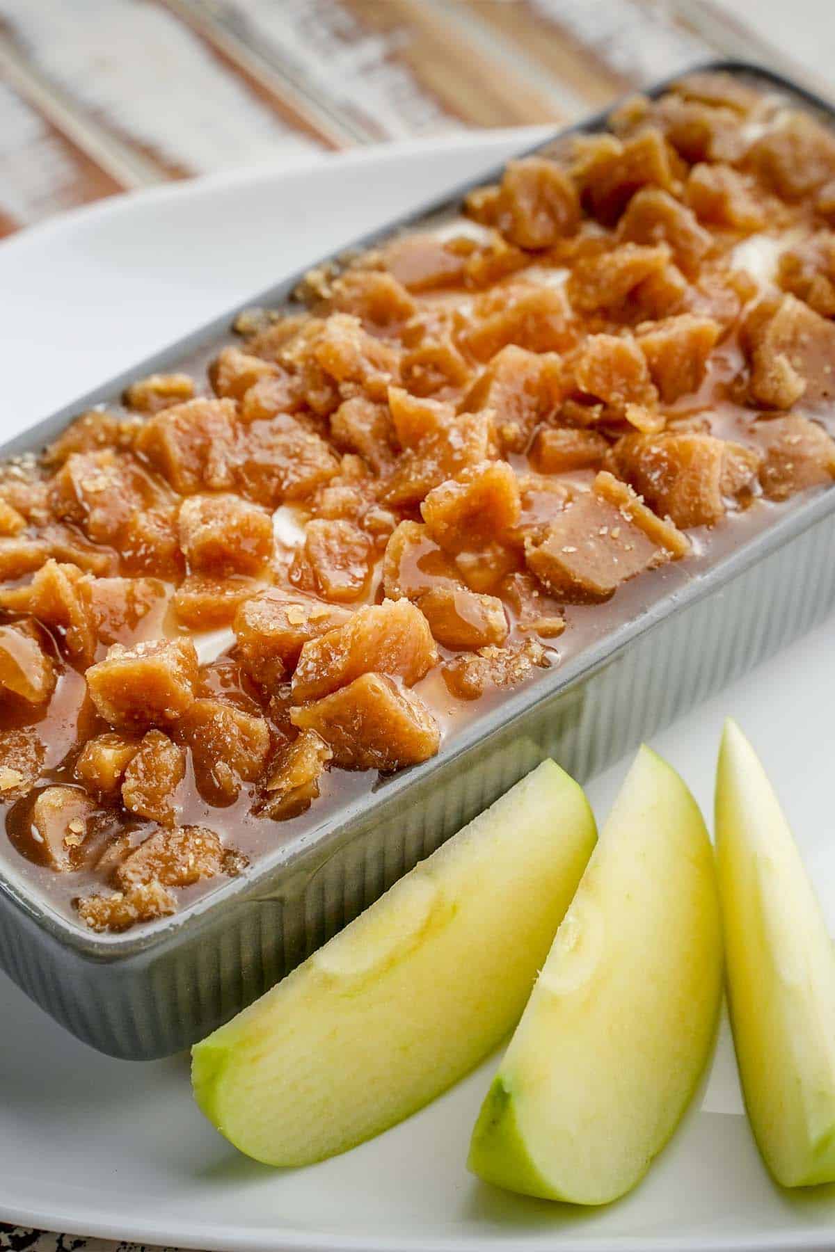 Caramel Apple Dip with apple slices