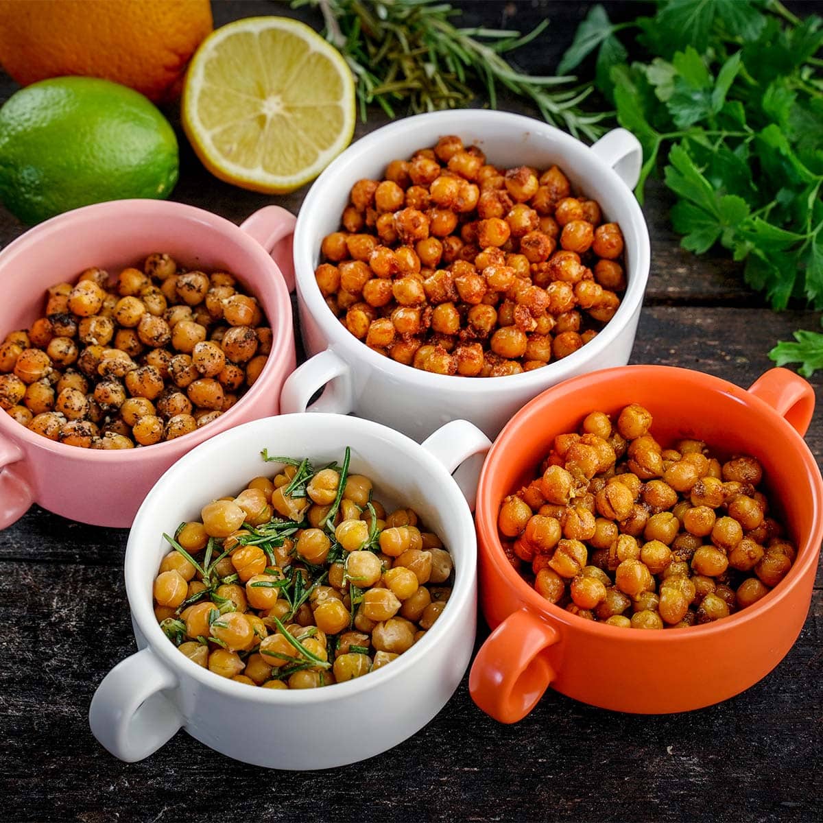 Chili Lime Chickpeas in bowls