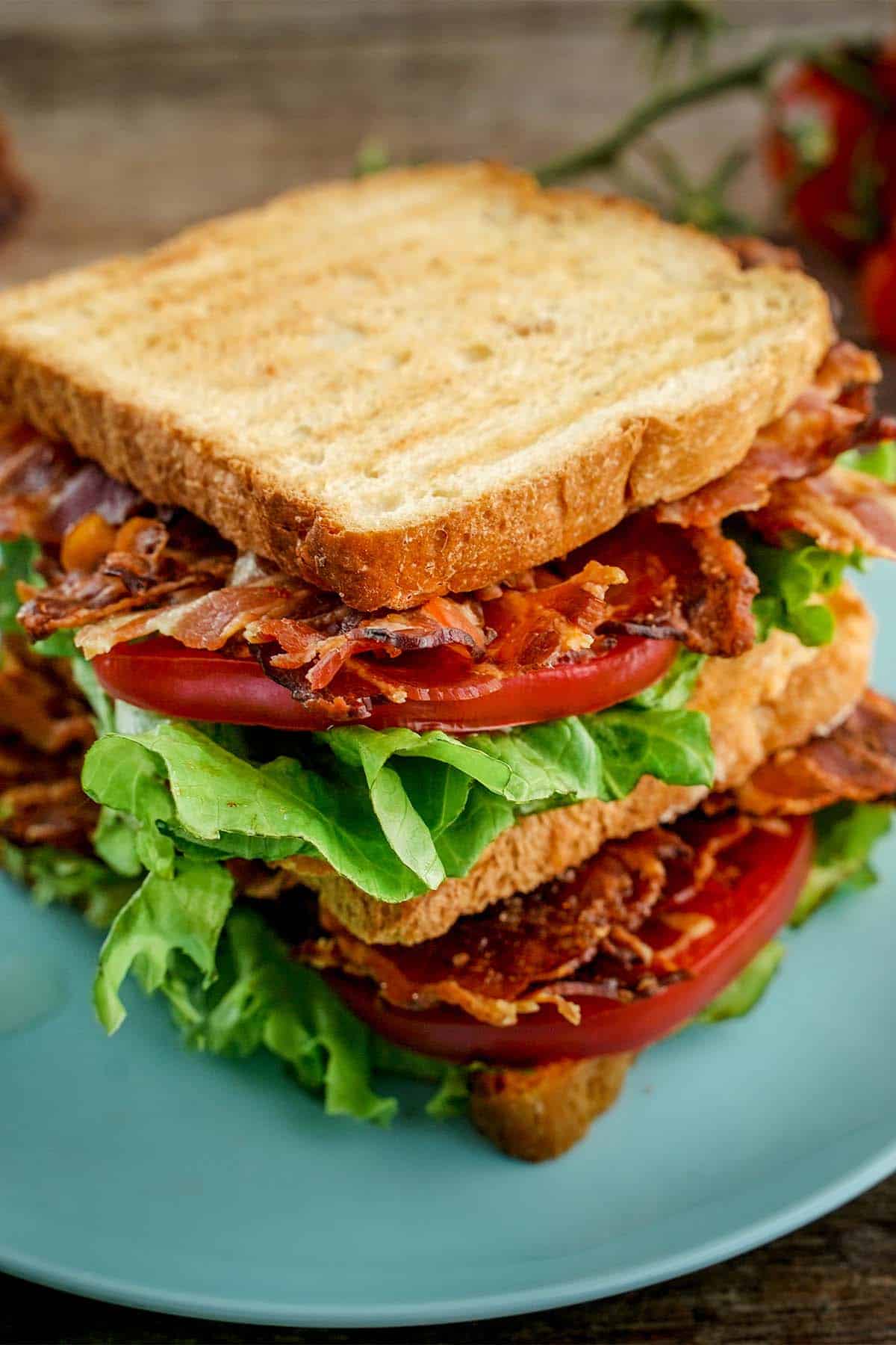 easy sandwich for a picnic with bacon lettuce and tomato