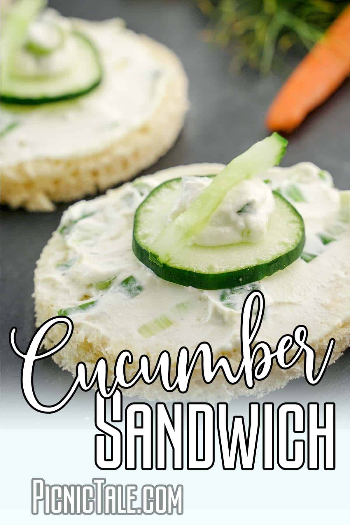 Cucumber Sandwiches, wording on bottom.