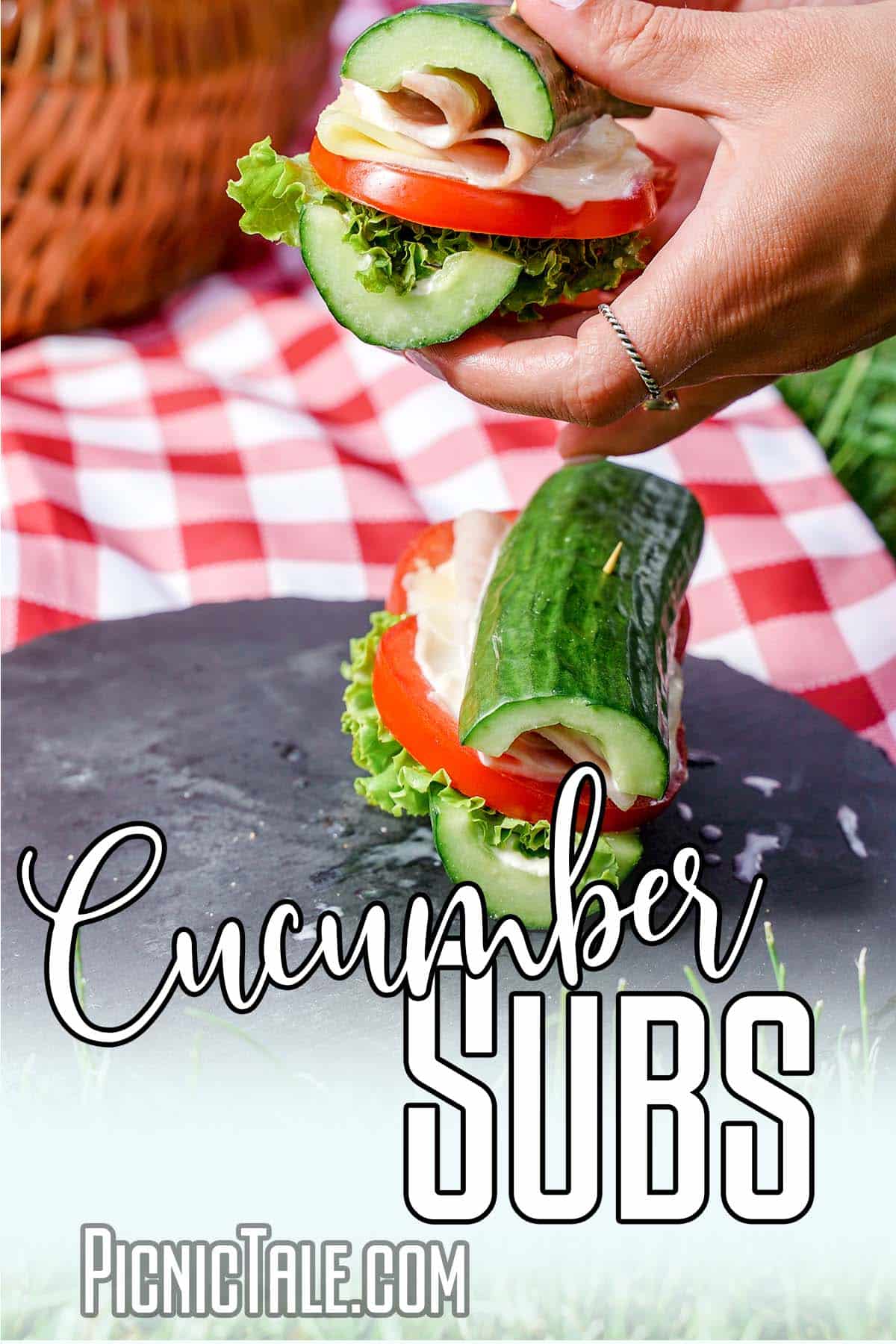 Holding Cucumber Subs outside.