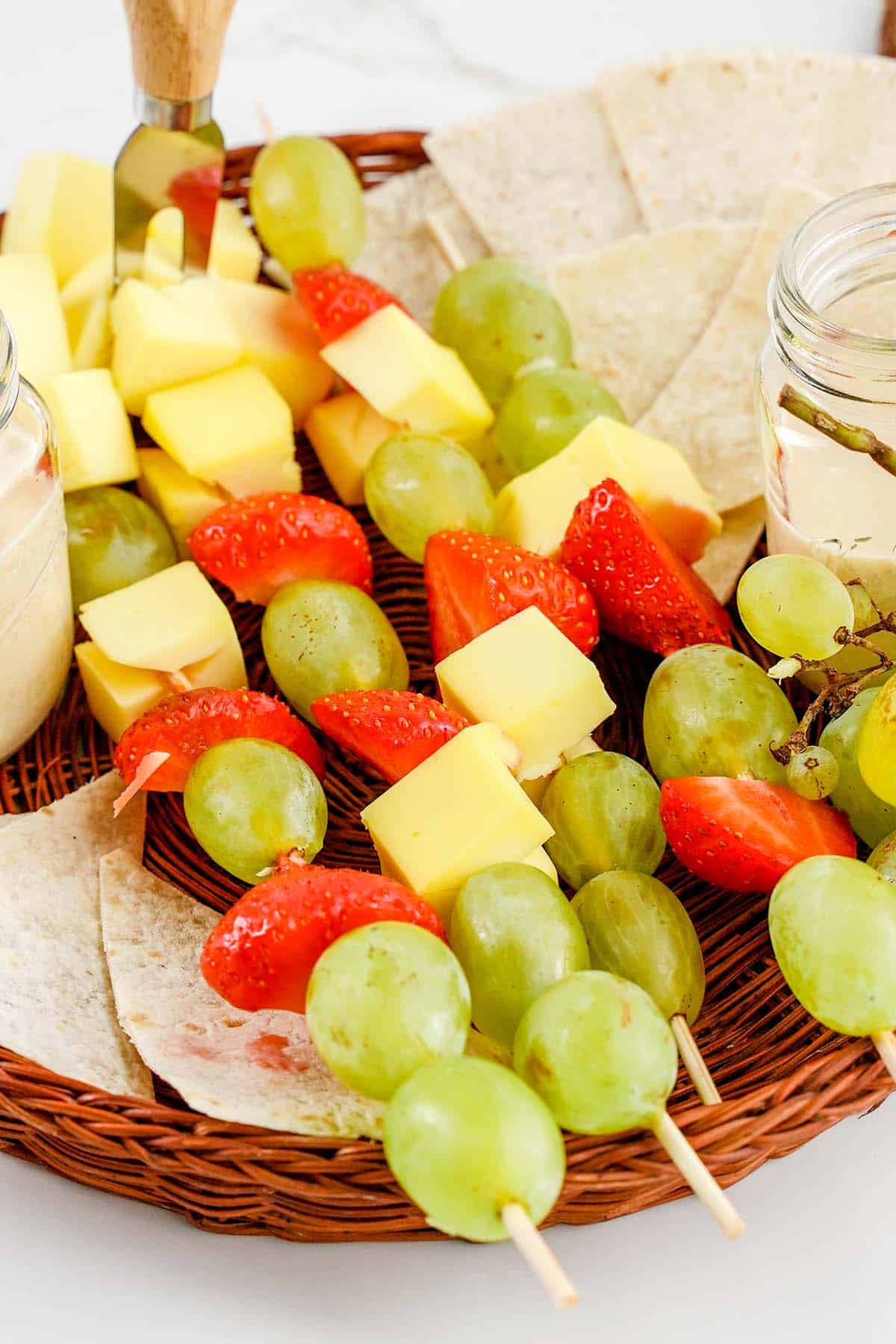 easy Fruit and Cheese Kabobs