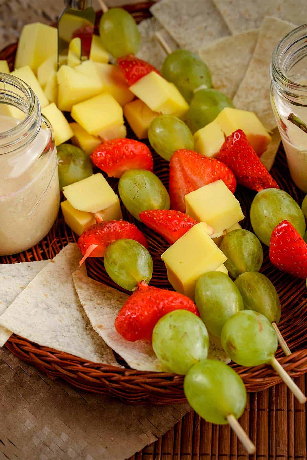 simple recipe for Fruit and Cheese Kabobs