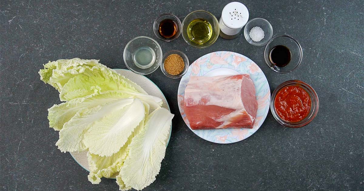 ingredients to make Pork Lettuce Wraps