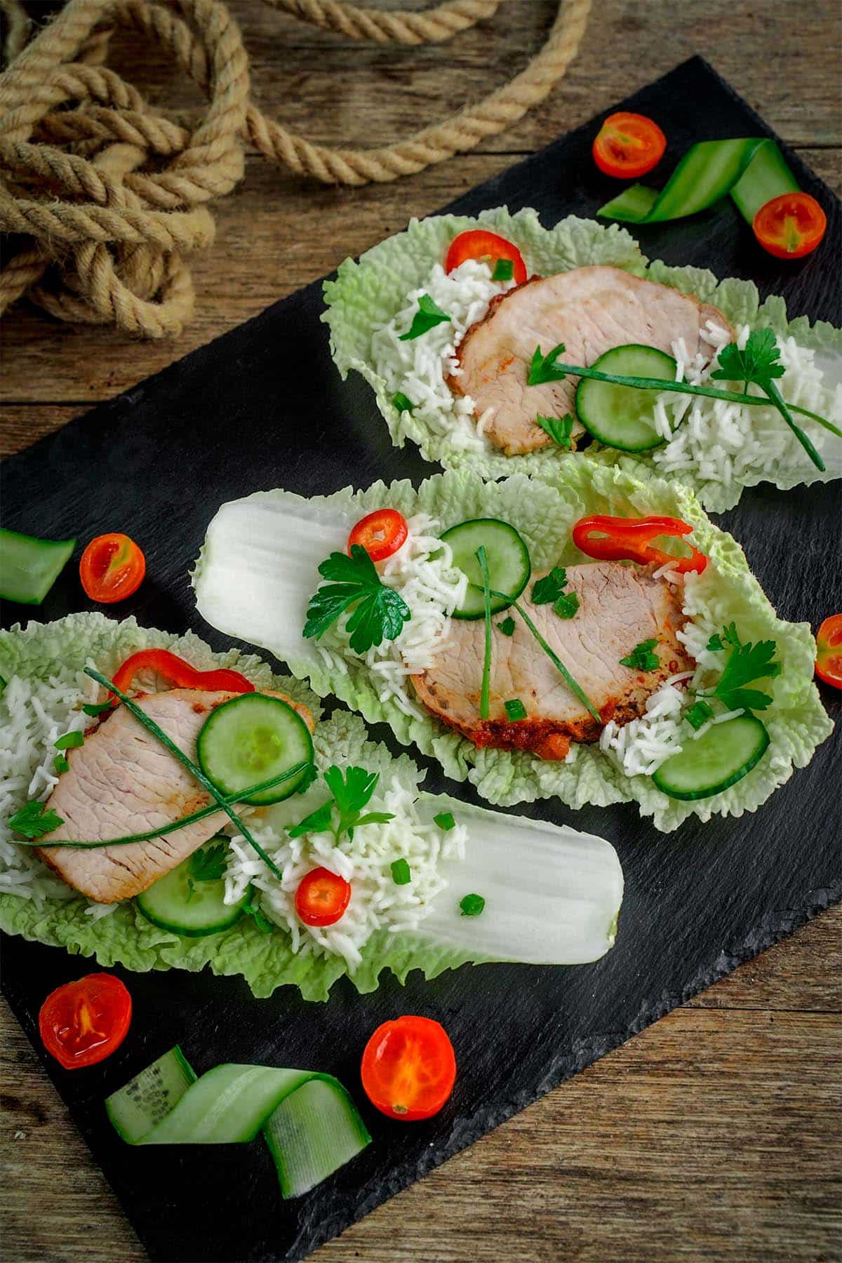 simple sandwich idea Pork Lettuce Wraps
