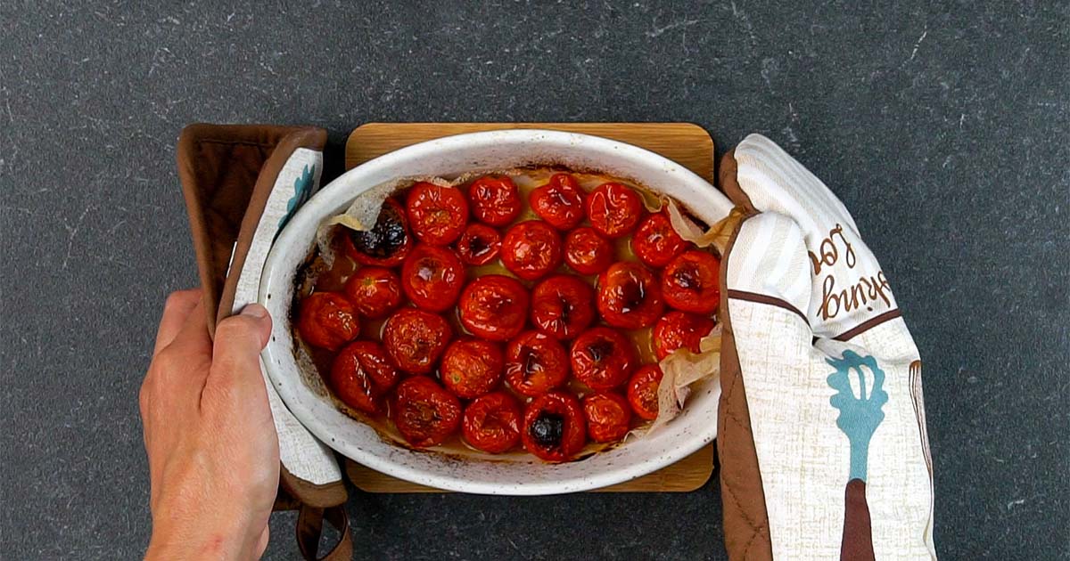 how to roast tomatoes to make Roasted Tomato Pancetta Mini Quiches