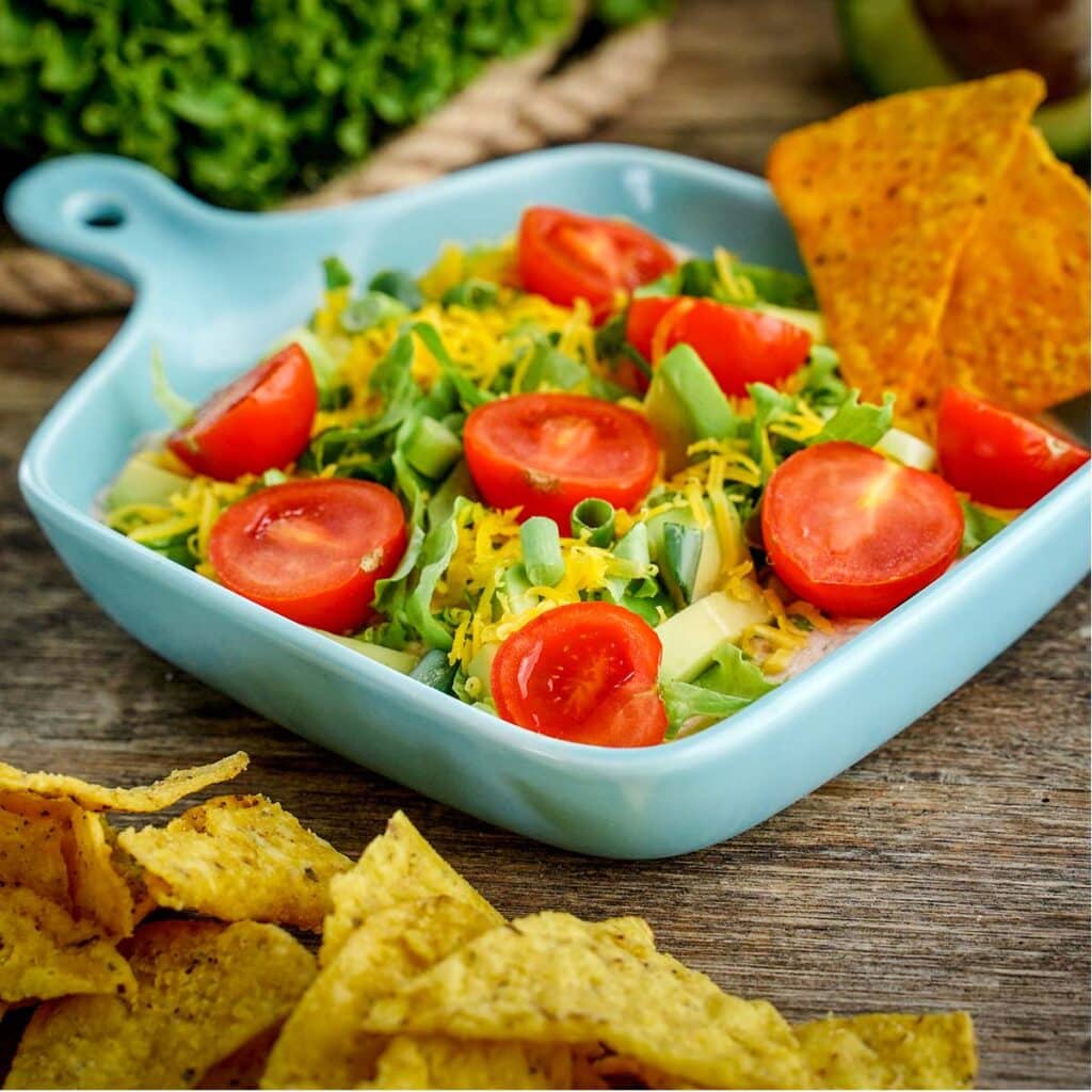 Skinny taco dip for a picnic side dish