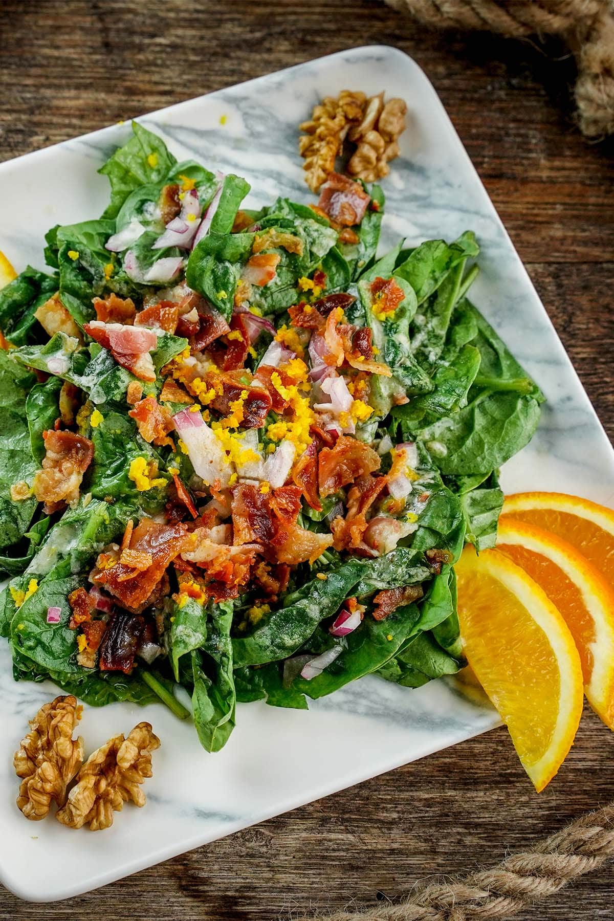 Wilted Spinach salad