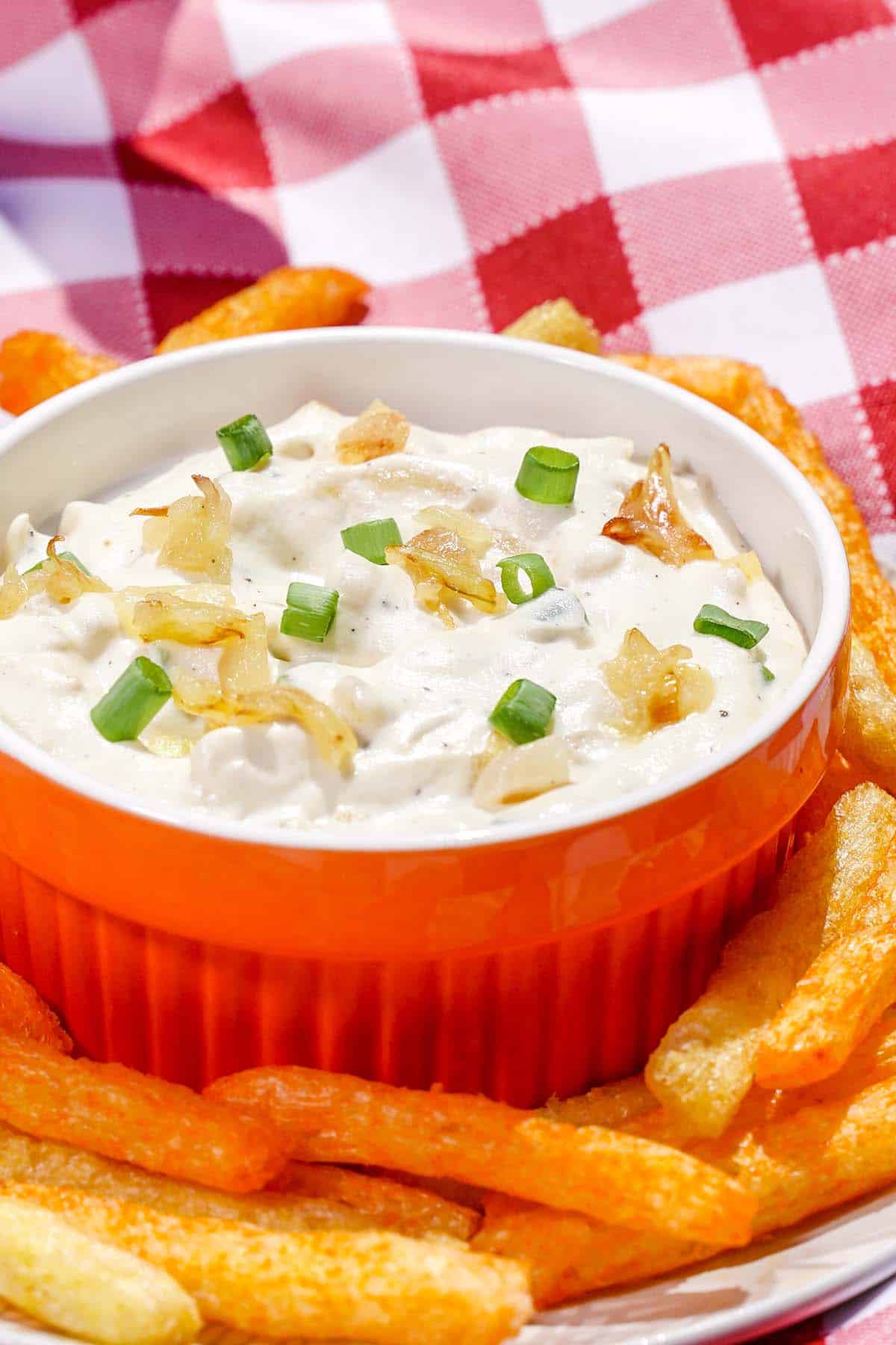 caramelized onion dip perfect for a picnic