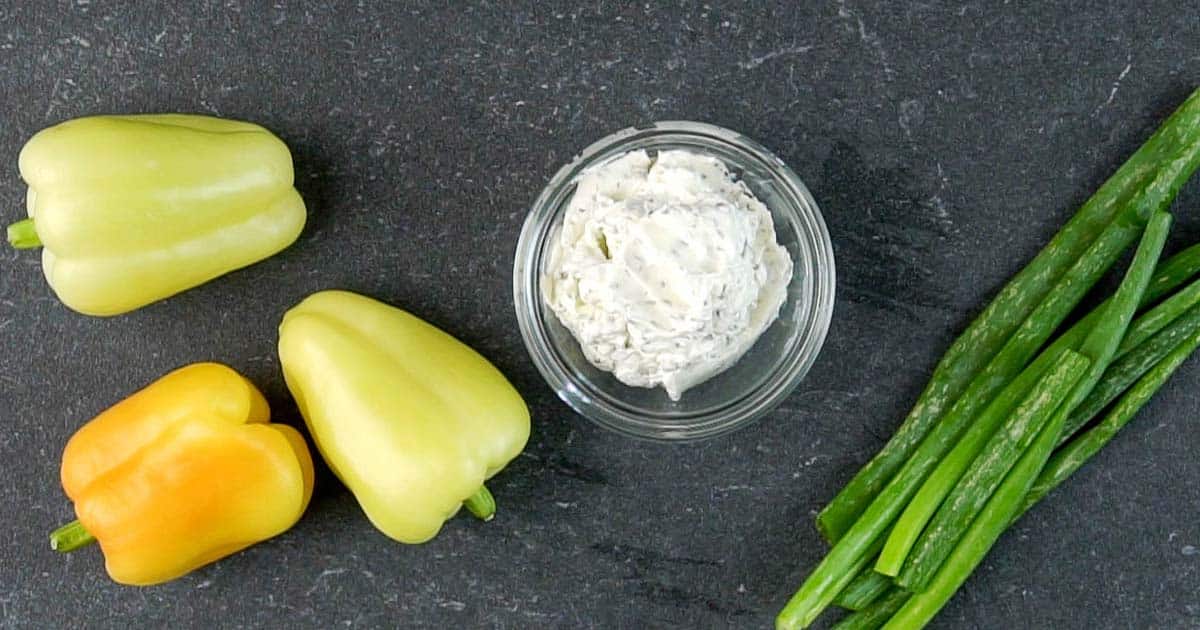 ingredients to make cheese stuffed baby peppers