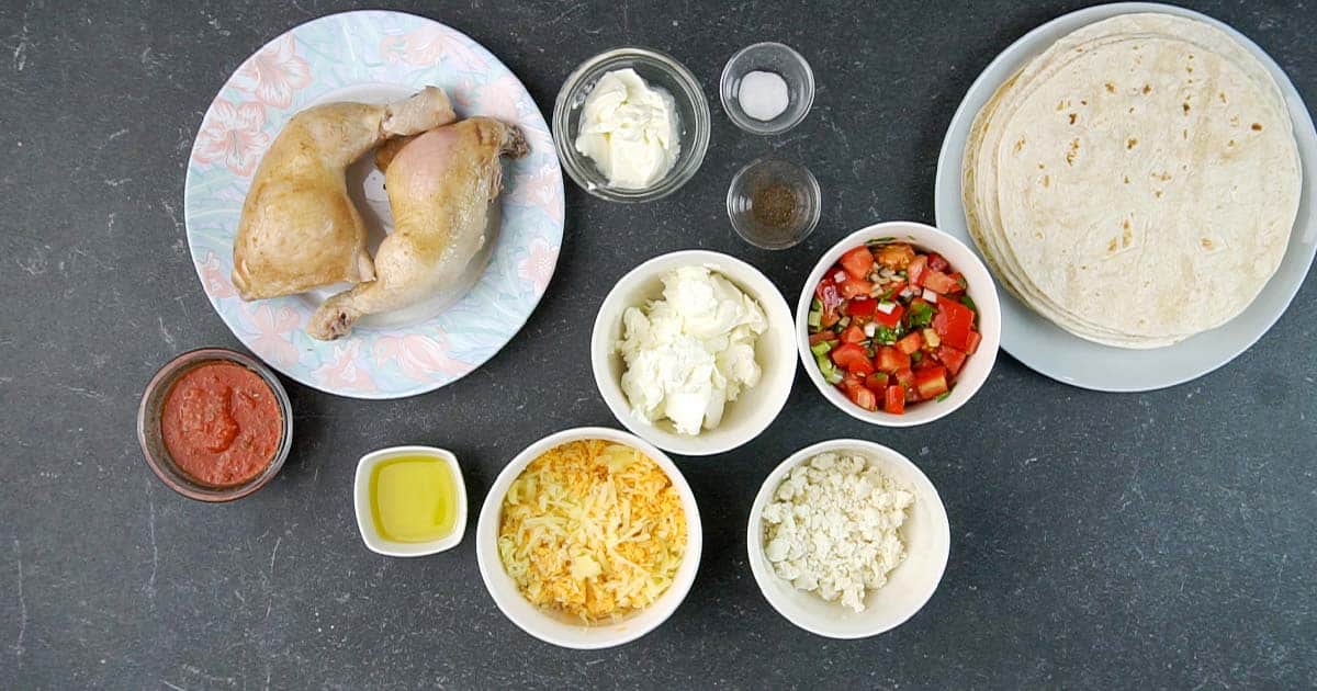 ingredients to make chicken taquitos