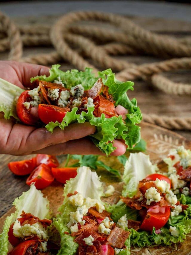 lettuce wrap with bacon to make BLT Bites