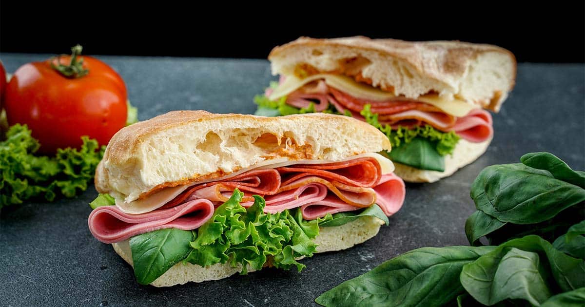 italian sandwich for a picnic