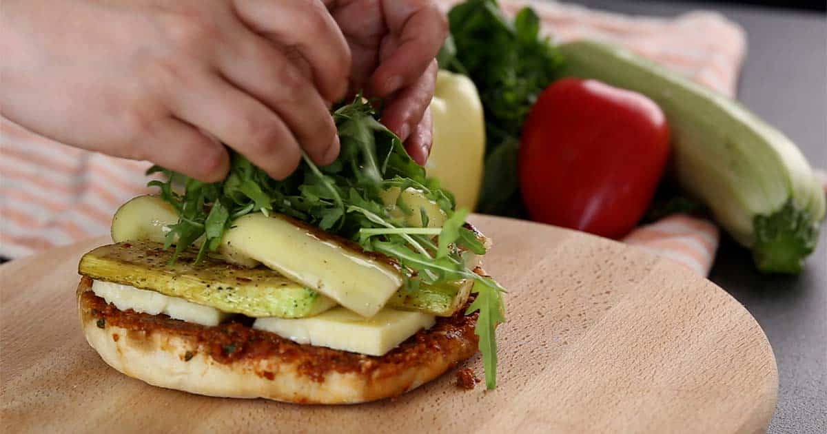 Start building Marinated veggie cheese sandwich.