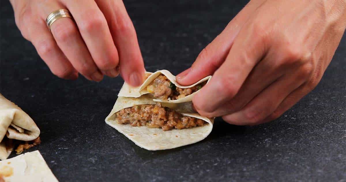 how to roll mini burritos