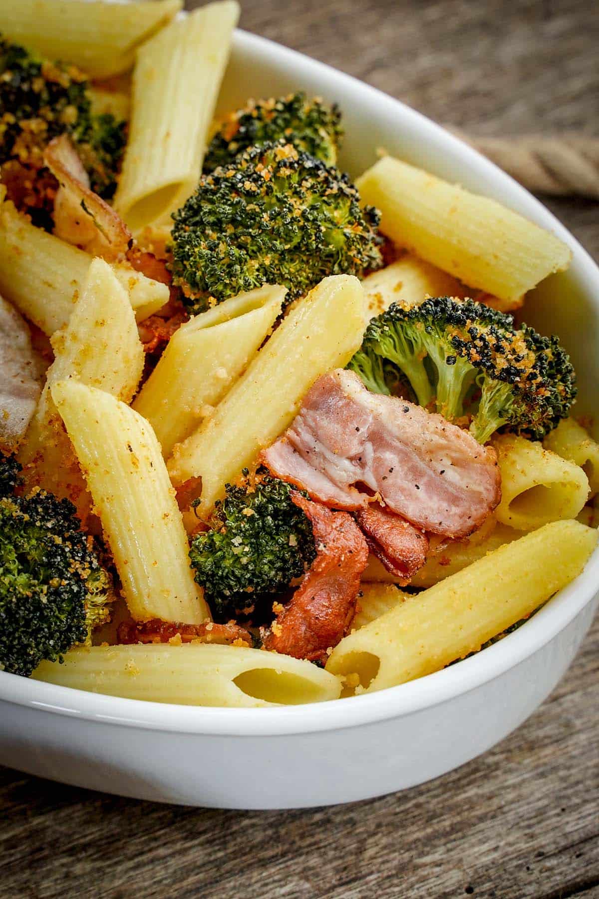 roasted broccoli and pasta salad