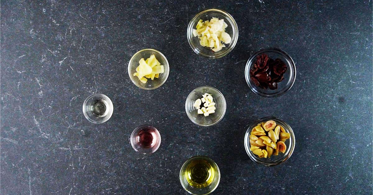 Ingredients for Olive Mixture, Vegetarian sub.
