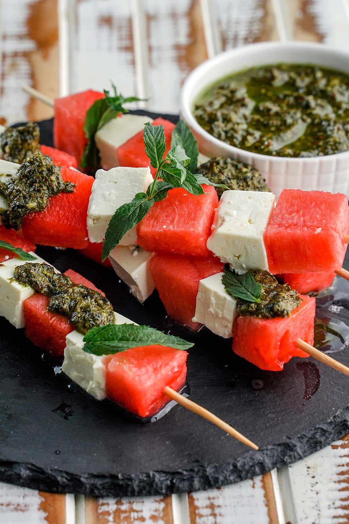 watermelon feta mint skewers picnic snack